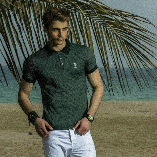 تصویر  تی شرت مردانه راه راه  ( نخ پنبه-پارچه ترک ) POLO