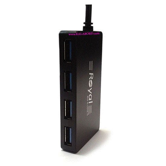 تصویر  هاب 4 پورت رویال مدل Royal usb 3 Hub RH3-413