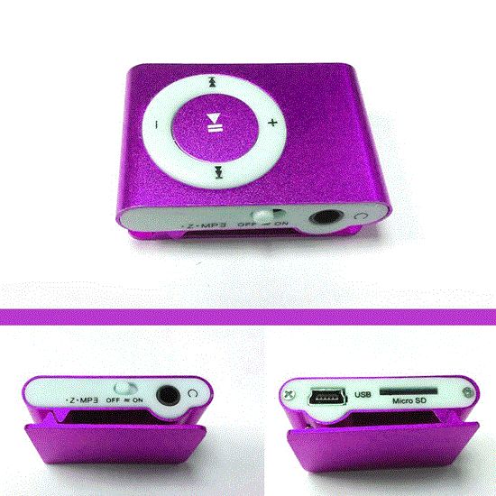 تصویر  پخش کننده موسیقی رنگ بنفش mp3player رم خور طرح اپل