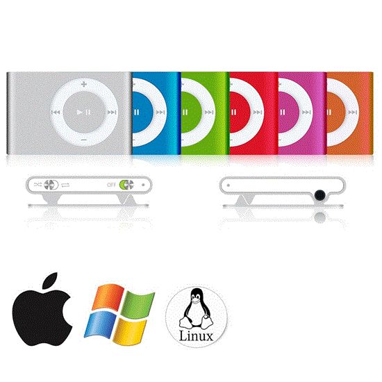 تصویر  پخش کننده موسیقی رنگ بنفش mp3player رم خور طرح اپل