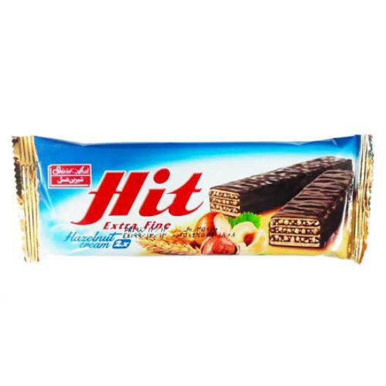 ویفر هیت با کرم فندقی حاوی خلال فندق و روکش شکلات 50 گرمی