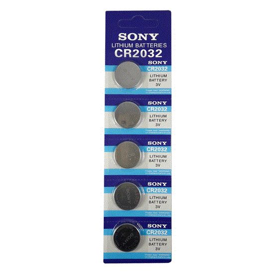 تصویر  باتری سکه ای سونی مدل SONY CR 2032 بسته 5 عددی